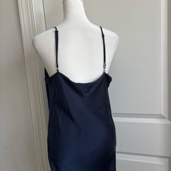 Artizia Wilfred Only Ruched Slip Dress Cupro
Cowl Neckline Satin Midi Blue L - Picture 8 of 12